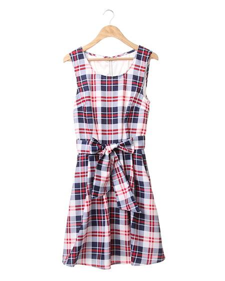 INGNI(イング) チェック柄F＆F／ワンピース ｺﾝ/ｱｶ