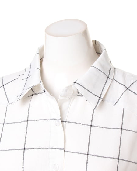 INGNI（イング） サッシュ付シャツ／ワンピース ｵﾌﾎﾜｲﾄ/ﾁｪｯｸ