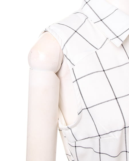 INGNI（イング） サッシュ付シャツ／ワンピース ｵﾌﾎﾜｲﾄ/ﾁｪｯｸ