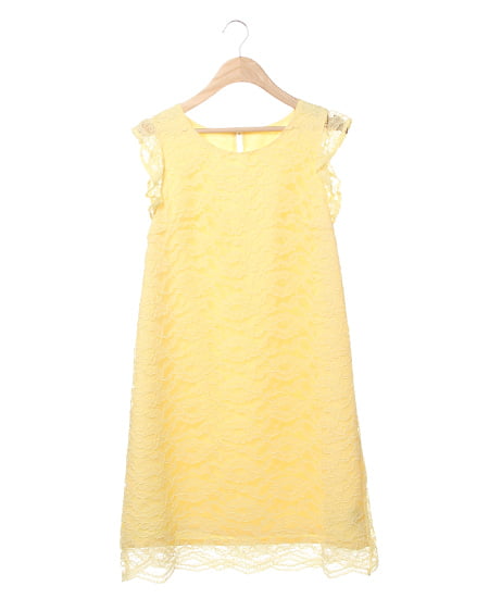 INGNI(イング) 袖フリルAラインレース／ワンピース ｲｴﾛｰ