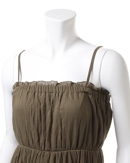 INGNI（イング） 綿楊柳ベアマキシ／ワンピース ｶｰｷ