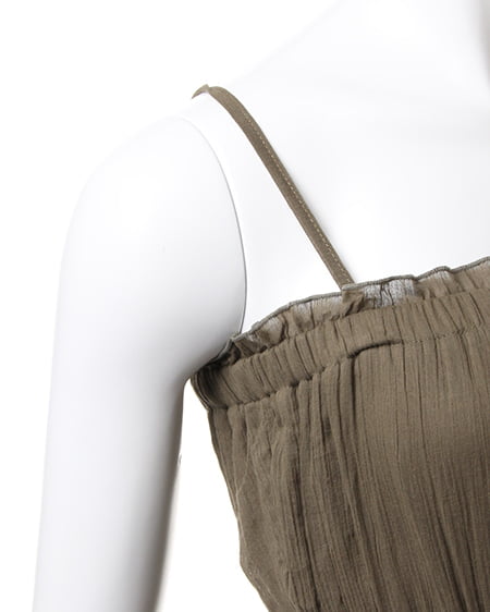 INGNI（イング） 綿楊柳ベアマキシ／ワンピース ｶｰｷ