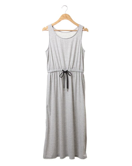 INGNI(イング) ウエストドロストマキシ／ワンピース ｸﾞﾚｰ/ﾓｸ