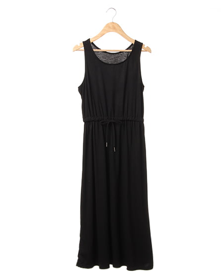 INGNI(イング) ウエストドロストマキシ／ワンピース ｸﾛ