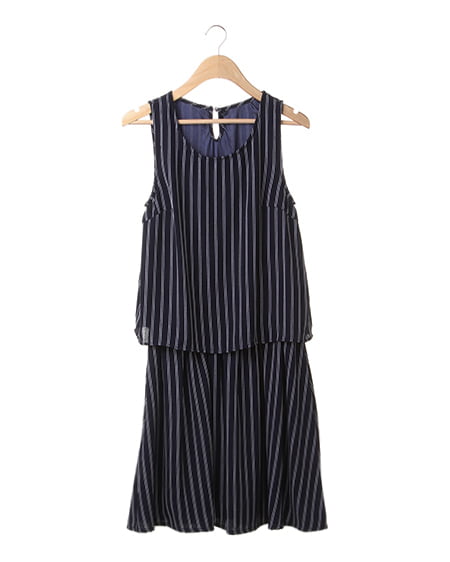 INGNI(イング) F＆Fノースリ／ワンピース ｺﾝ/ｽﾄﾗｲﾌﾟ