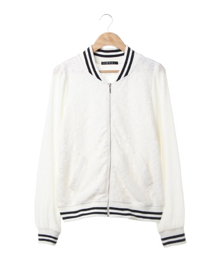 INGNI(イング) レースリブ／ブルゾンA ｵﾌﾎﾜｲﾄ/B