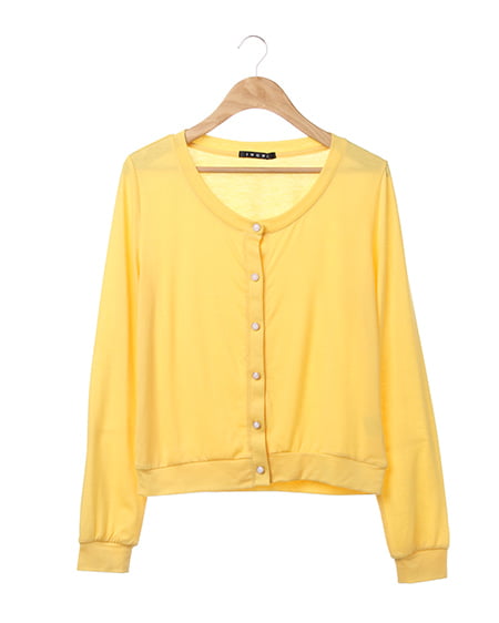 INGNI(イング) カットコンパクトカーディガン ｲｴﾛｰ