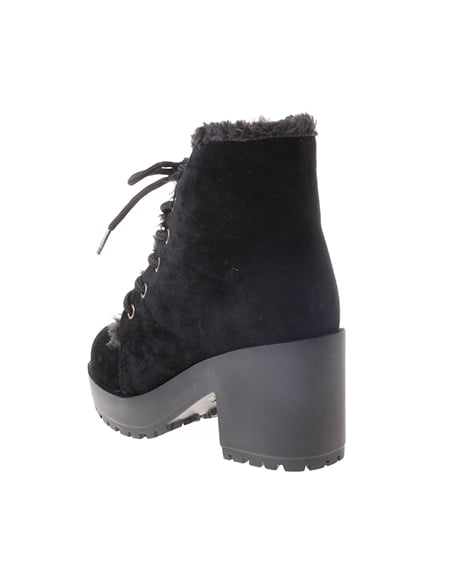 INGNI（イング） ラグソールもれファー／ブーツ ｸﾛ