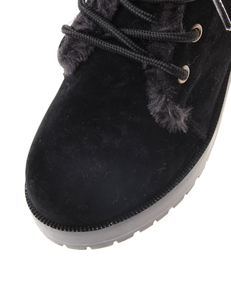 INGNI（イング） ラグソールもれファー／ブーツ ｸﾛ