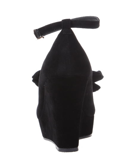 INGNI（イング） リボンウェッジ／パンプス ｸﾛ