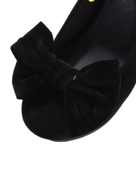 INGNI（イング） リボンウェッジ／パンプス ｸﾛ