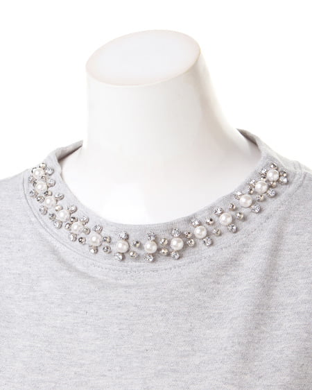 INGNI（イング） H／Nビジュー付裏毛／TOPS ｸﾞﾚｰ