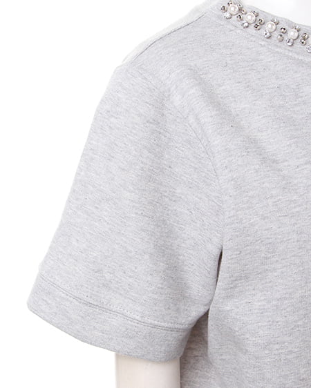 INGNI（イング） H／Nビジュー付裏毛／TOPS ｸﾞﾚｰ