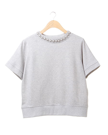 H／Nビジュー付裏毛／TOPS