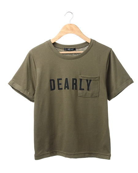 ポケット付／ロゴTシャツ