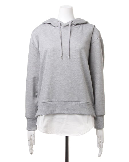 INGNI（イング） 裾レイヤーパーカー／チュニック ｸﾞﾚｰ