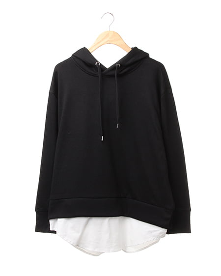 INGNI(イング) 裾レイヤーパーカー／チュニック ｸﾛ