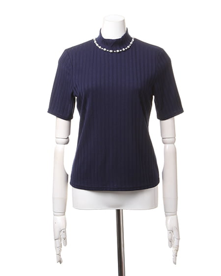 INGNI（イング） ワイドリブH／N装飾付／半袖Tシャツ ｺﾝ