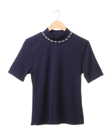 INGNI(イング) ワイドリブH／N装飾付／半袖Tシャツ ｺﾝ