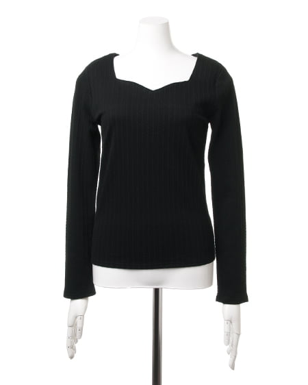 INGNI（イング） ケーブルハートネック／ロンTシャツ ｸﾛ