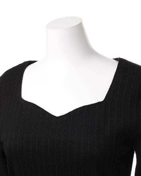 INGNI（イング） ケーブルハートネック／ロンTシャツ ｸﾛ