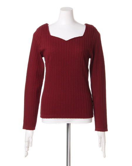 INGNI（イング） ケーブルハートネック／ロンTシャツ ﾎﾞﾙﾄﾞｰ