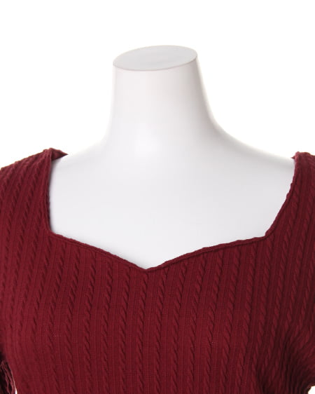 INGNI（イング） ケーブルハートネック／ロンTシャツ ﾎﾞﾙﾄﾞｰ