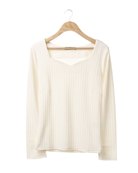 INGNI(イング) ケーブルハートネック／ロンTシャツ ｵﾌﾎﾜｲﾄ