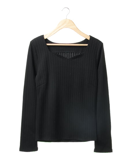 INGNI(イング) ケーブルハートネック／ロンTシャツ ｸﾛ