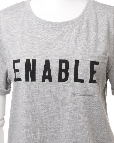 INGNI（イング） ポケット付ロゴ／Tシャツ ｸﾞﾚｰ