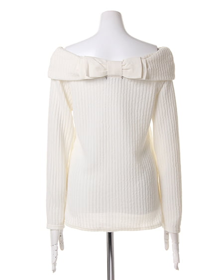 INGNI（イング） BACKリボンオフショル／TOPS ｵﾌﾎﾜｲﾄ