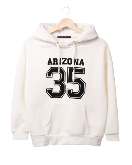 INGNI(イング) 裏起毛ナンバリング／パーカー ｵﾌﾎﾜｲﾄ