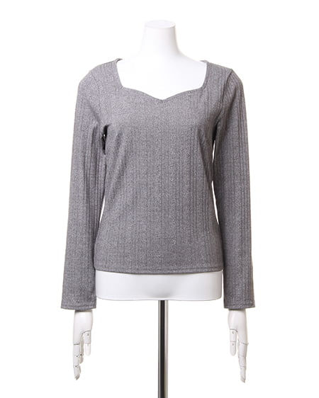 INGNI（イング） ランダムテレコハートネック／トップス ｸﾞﾚｰ