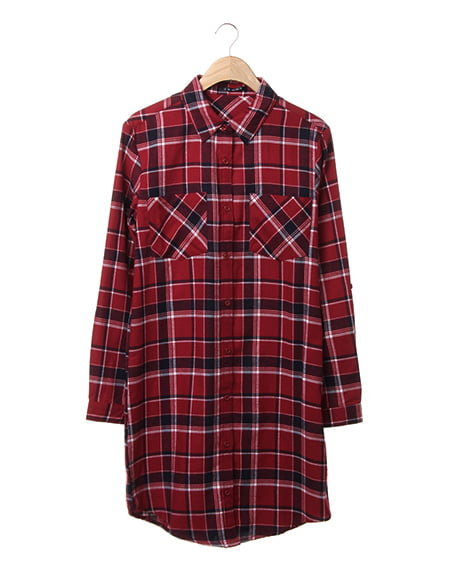INGNI(イング) チェック柄ロング／シャツE ｱｶ/A