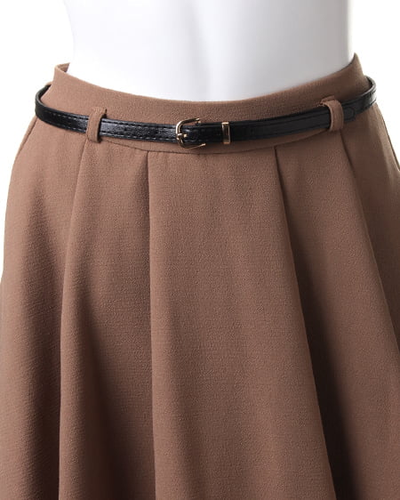 INGNI（イング） ベルト付タックペプラムキュロット／パンツ ｷｬﾒﾙ/A