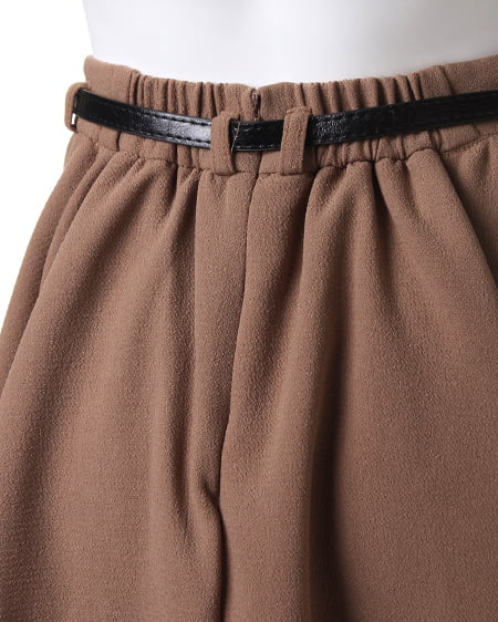 INGNI（イング） ベルト付タックペプラムキュロット／パンツ ｷｬﾒﾙ/A