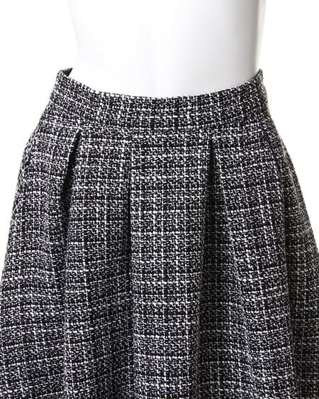 INGNI（イング） ツイードタックフレア／スカート ｵﾌﾎﾜｲﾄ/ｸﾛ