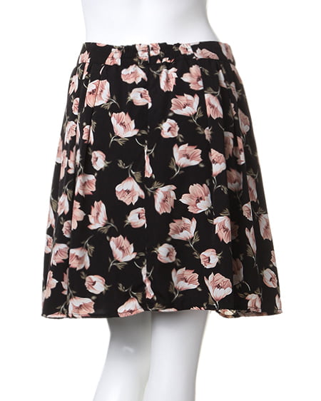 INGNI（イング） 花柄フレア／スカートB ｸﾛ/A