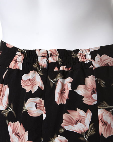 INGNI（イング） 花柄フレア／スカートB ｸﾛ/A