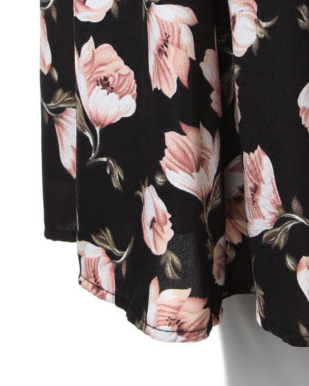 INGNI（イング） 花柄フレア／スカートB ｸﾛ/A