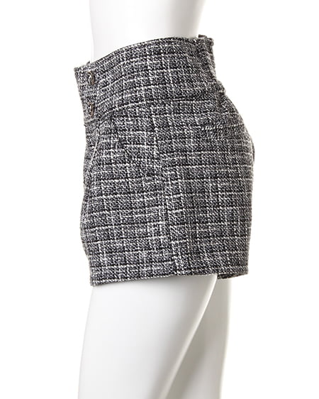 INGNI（イング） 4つ釦ツィードショート／パンツ ｵﾌﾎﾜｲﾄ/ｸﾛ