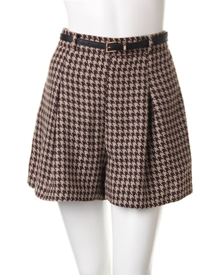 INGNI(イング) ツィードキュロット／パンツ ﾌﾞﾗｳﾝ/ﾍﾞｰｼﾞｭ