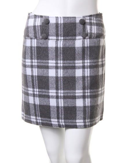 INGNI（イング） シャギーチェック台形／スカート ｸﾞﾚｰ/ｵﾌﾎﾜｲﾄ