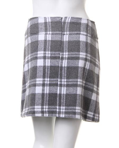 INGNI（イング） シャギーチェック台形／スカート ｸﾞﾚｰ/ｵﾌﾎﾜｲﾄ