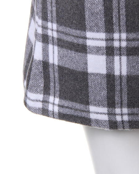 INGNI（イング） シャギーチェック台形／スカート ｸﾞﾚｰ/ｵﾌﾎﾜｲﾄ