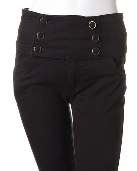 INGNI（イング） 6釦ハイウエストスキニー／パンツB ｸﾛ