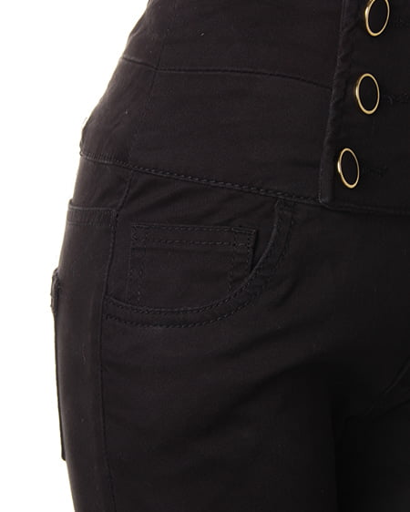 INGNI（イング） 6釦ハイウエストスキニー／パンツB ｸﾛ