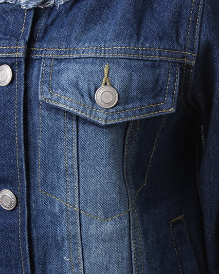 INGNI（イング） ビジュー付ノーカラー／Gジャン ﾌﾞﾙｰ