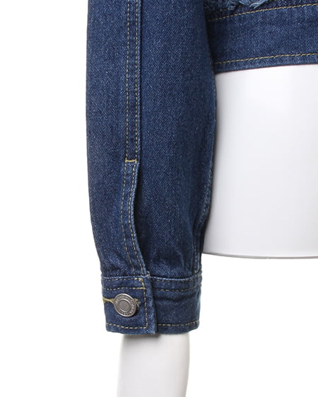 INGNI（イング） ビジュー付ノーカラー／Gジャン ﾌﾞﾙｰ