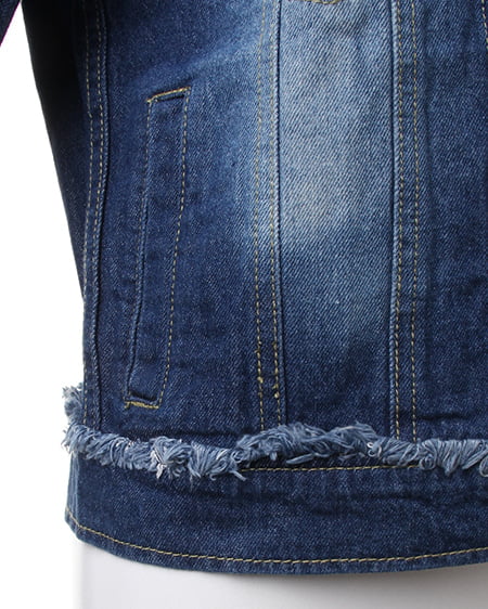 INGNI（イング） ビジュー付ノーカラー／Gジャン ﾌﾞﾙｰ